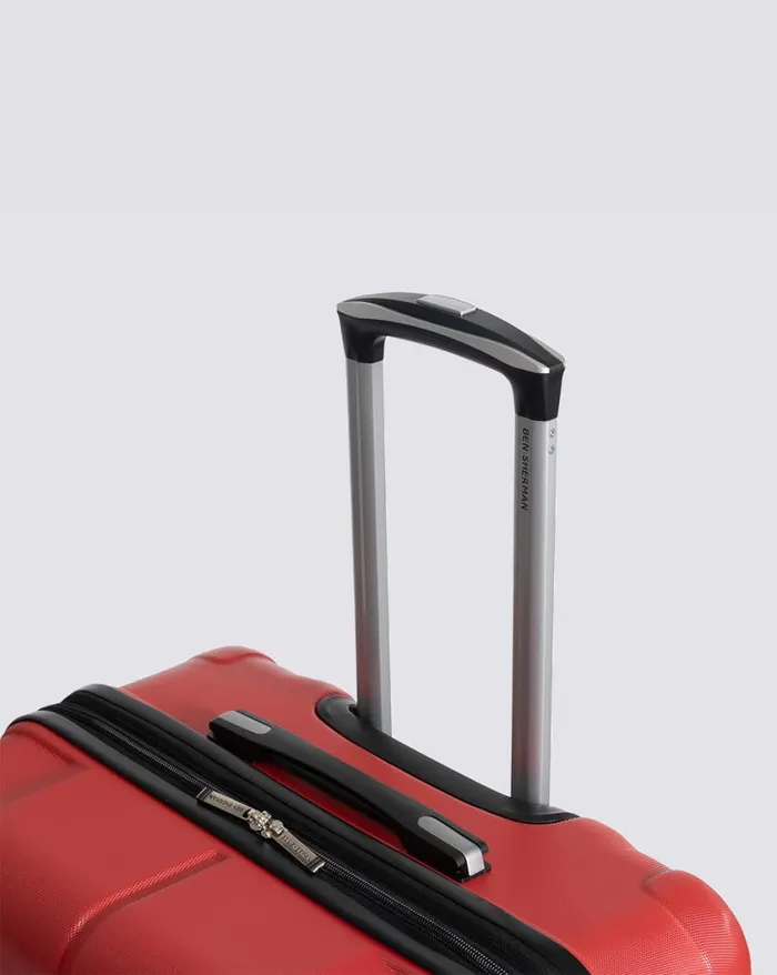 Men Ben Sherman Bags and Luggage Derby Hardside 3 Piece Luggage Set 8211 Lipstick Red