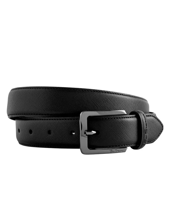 Men Ben Sherman Belts Bowen Leather Dress Belt 8211 Black