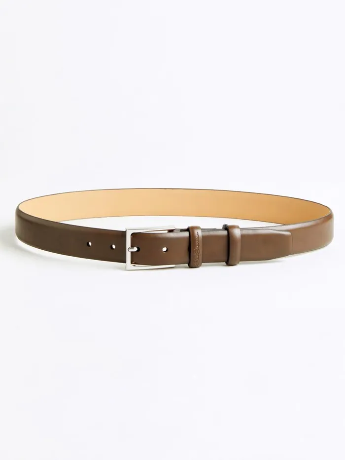 Men Ben Sherman Belts Lynton Leather Dress Belt 8211 Brown