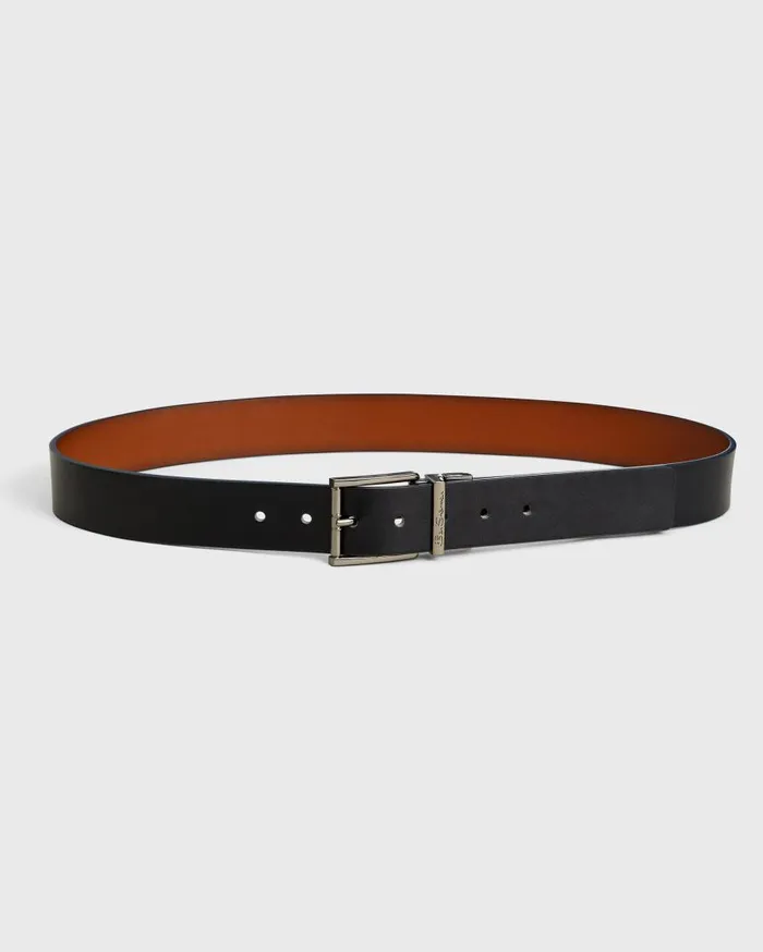 Men Ben Sherman Belts Reversible Vegan Leather Belt 8211 Black