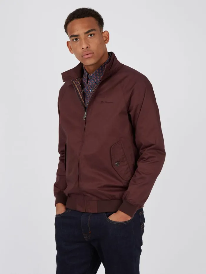Men Ben Sherman Harrington Jackets Signature Harrington Jacket 8211 Bordeaux