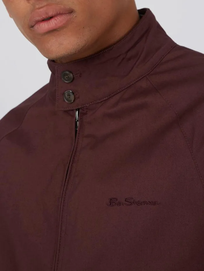 Men Ben Sherman Harrington Jackets Signature Harrington Jacket 8211 Bordeaux