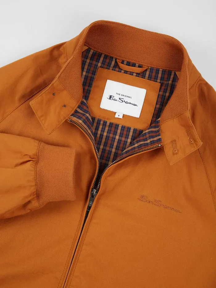Men Ben Sherman Harrington Jackets Signature Harrington Jacket 8211 Gold Metal