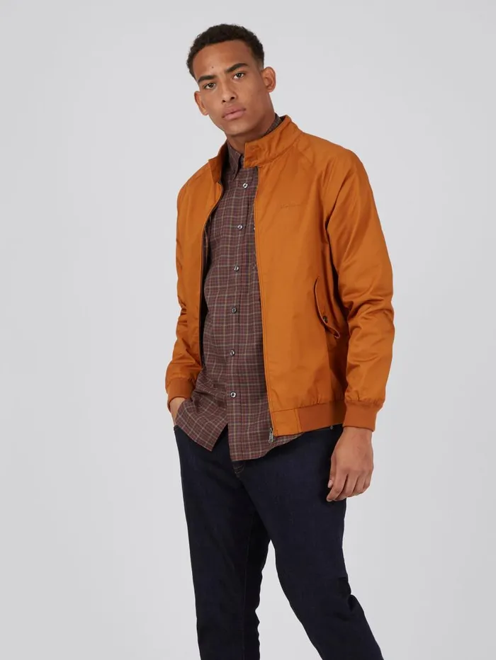 Men Ben Sherman Harrington Jackets Signature Harrington Jacket 8211 Gold Metal