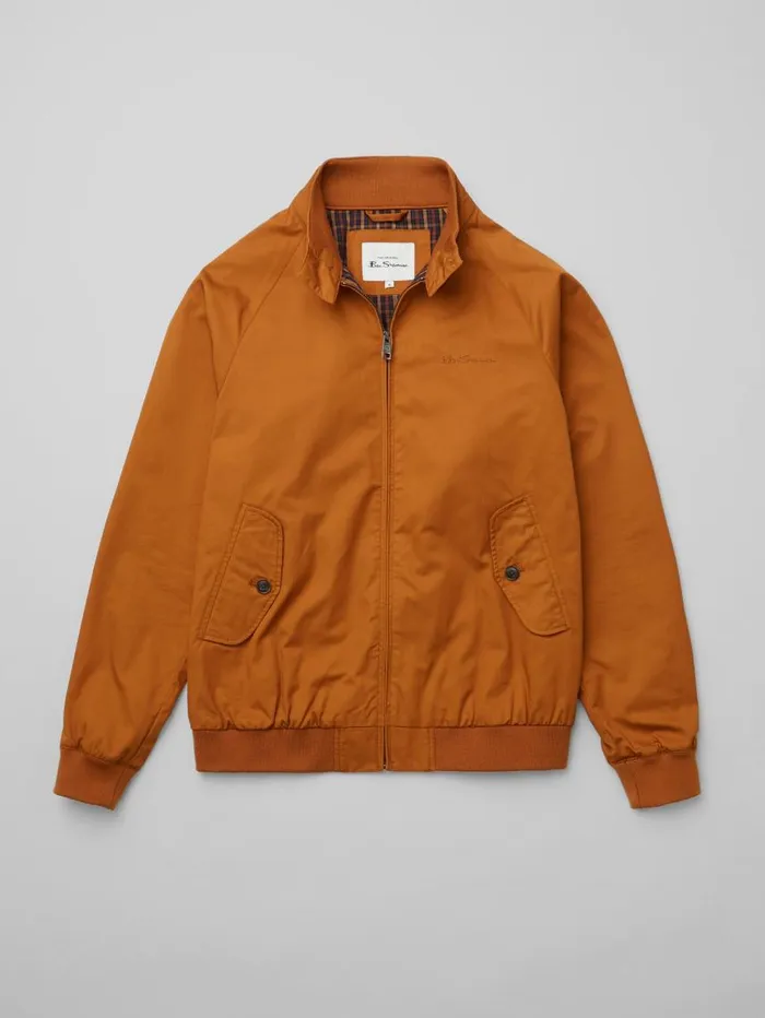 Men Ben Sherman Harrington Jackets Signature Harrington Jacket 8211 Gold Metal
