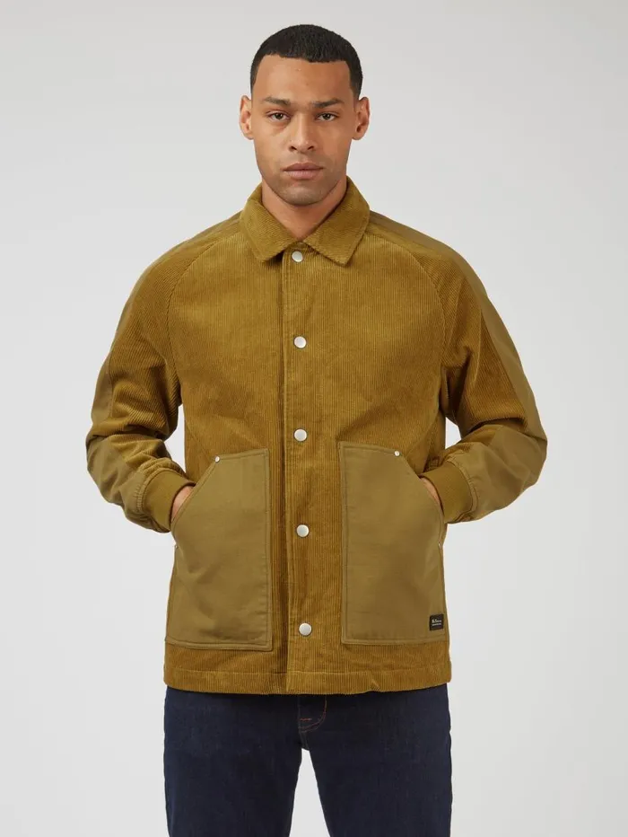 Men Ben Sherman Jackets and Outerwear Corduroy Colorblock Workwear Jacket Men Ben Sherman Jackets and Outerwear Corduroy Colorblock Workwear Jacket