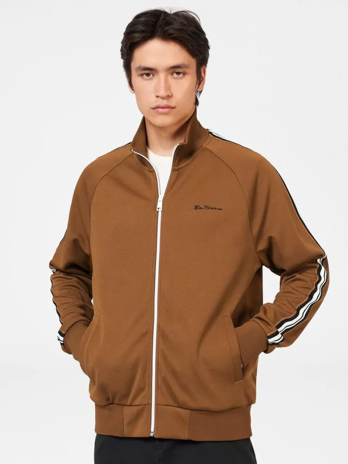 Men Ben Sherman Jackets and Outerwear Signature House Taped Track Jacket 8211 Ginger Men Ben Sherman Jackets and Outerwear Signature House Taped Track Jacket 8211 Ginger