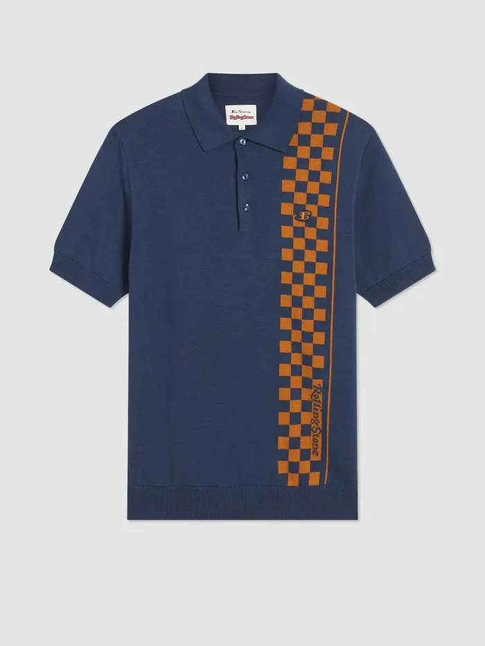 Men Ben Sherman Mod Knit Polos Rolling Stone Checker Knit Polo Men Ben Sherman Mod Knit Polos Rolling Stone Checker Knit Polo