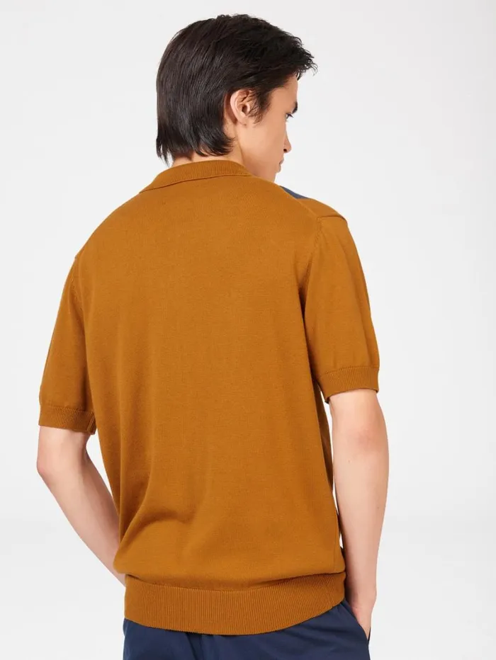Men Ben Sherman Mod Knit Polos Rolling Stone Knit Zip Polo