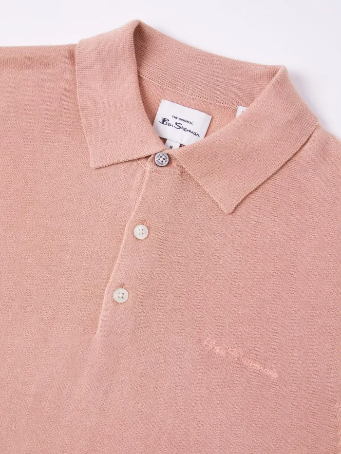 Men Ben Sherman Mod Knit Polos Signature Knit Polo Summer Knit Polo Pink Men Ben Sherman Mod Knit Polos Signature Knit Polo Summer Knit Polo Pink