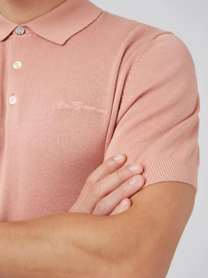 Men Ben Sherman Mod Knit Polos Signature Knit Polo Summer Knit Polo Pink Men Ben Sherman Mod Knit Polos Signature Knit Polo Summer Knit Polo Pink