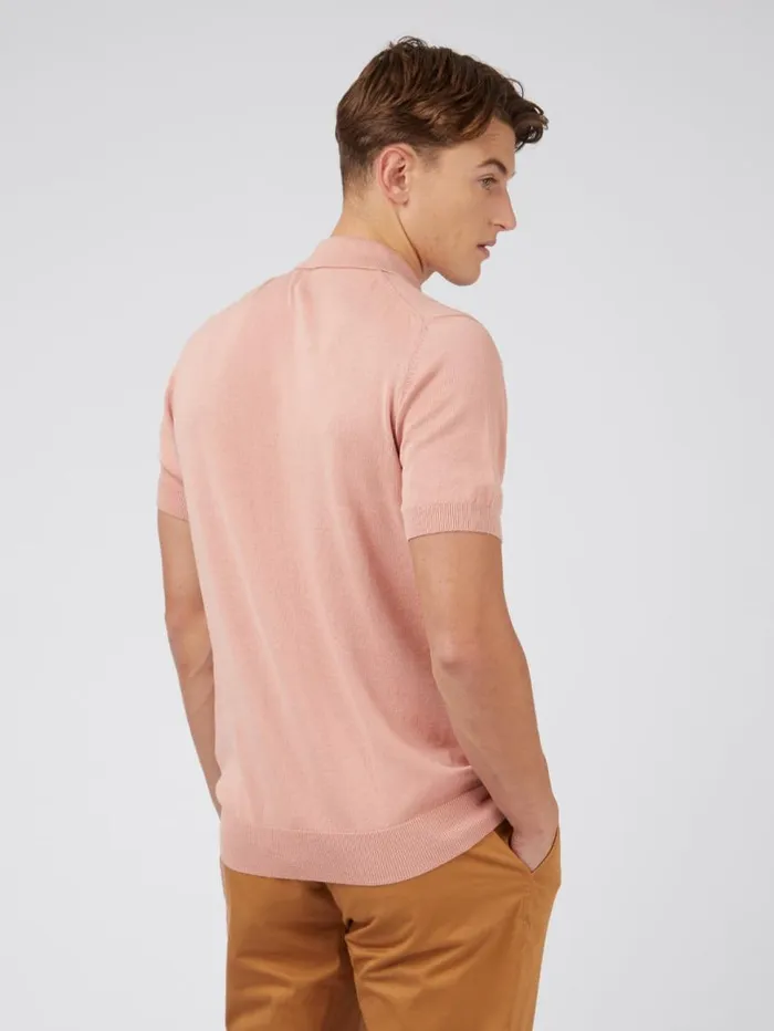 Men Ben Sherman Mod Knit Polos Signature Knit Polo Summer Knit Polo Pink Men Ben Sherman Mod Knit Polos Signature Knit Polo Summer Knit Polo Pink