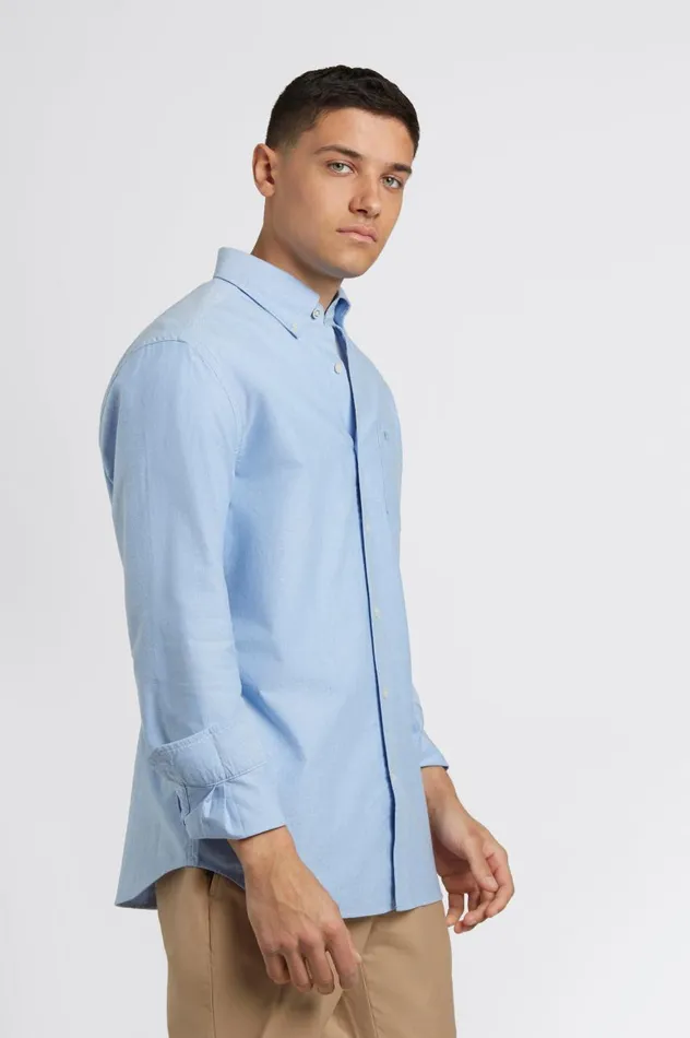 Men Ben Sherman Oxford Shirts Brighton Oxford Organic Shirt 8211 Pale Blue