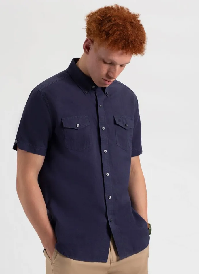 Men Ben Sherman Short Sleeve Shirts Garment Dye ShortSleeve Linen Shirt 8211 Navy Men Ben Sherman Short Sleeve Shirts Garment Dye ShortSleeve Linen Shirt 8211 Navy