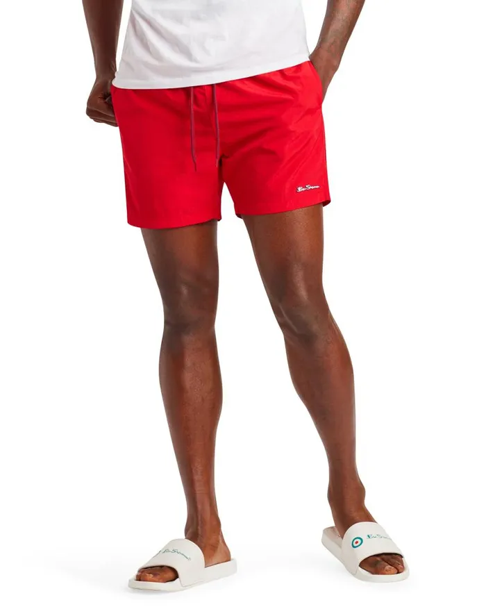 Men Ben Sherman Shorts South Beach Swim Short 8211 Red