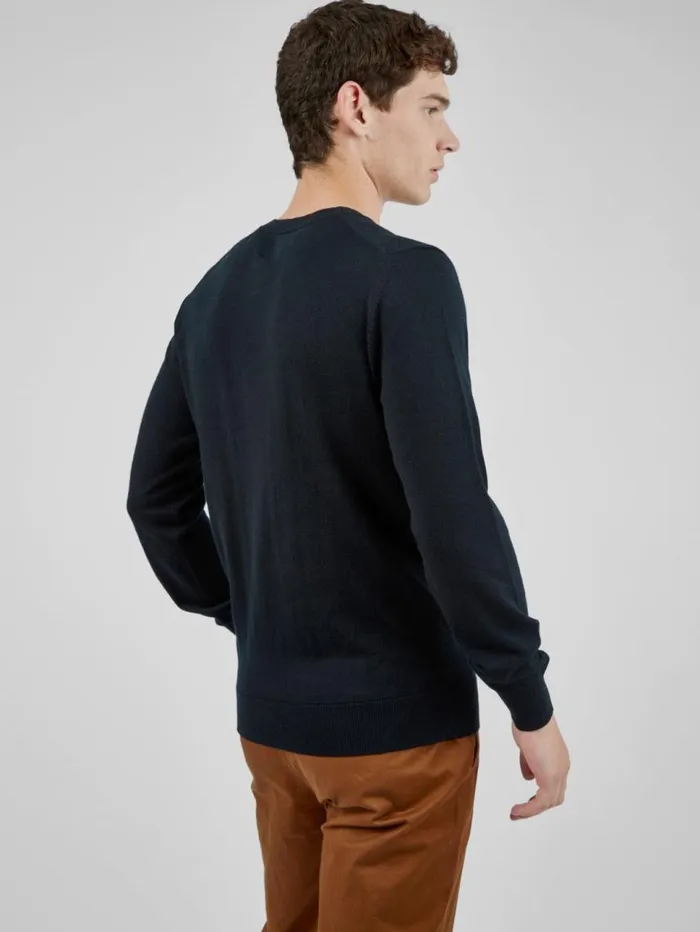 Men Ben Sherman Sweaters and Knits Signature Knit Crewneck Sweater 8211 Black