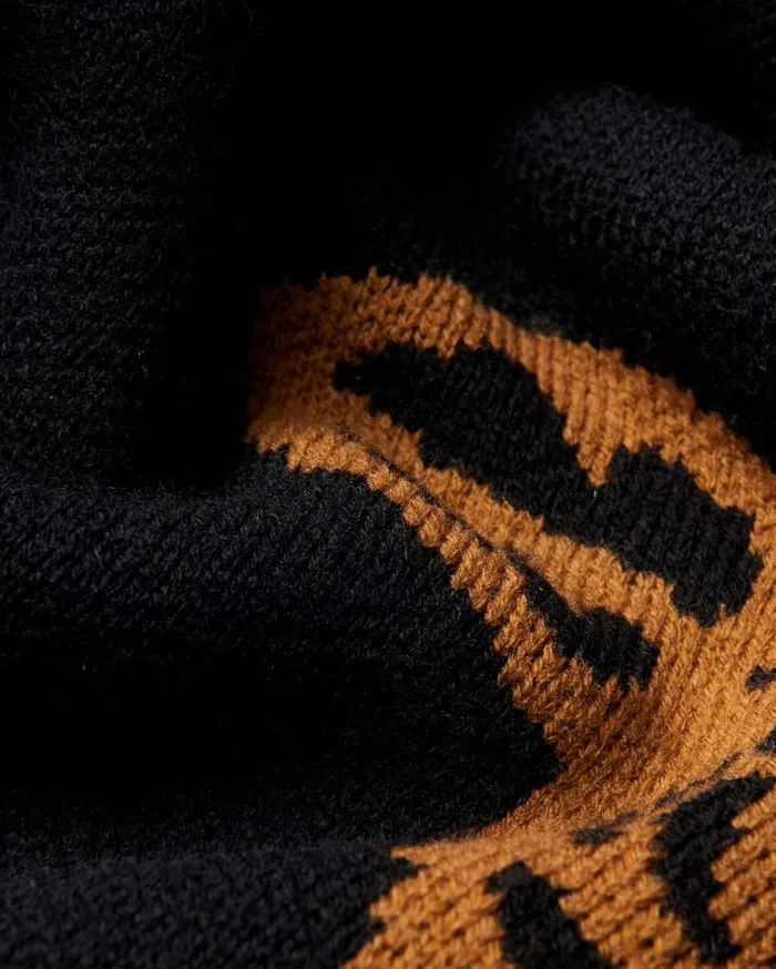 Men Ben Sherman Sweaters and Knits Winter Floral Sweater 8211 Black