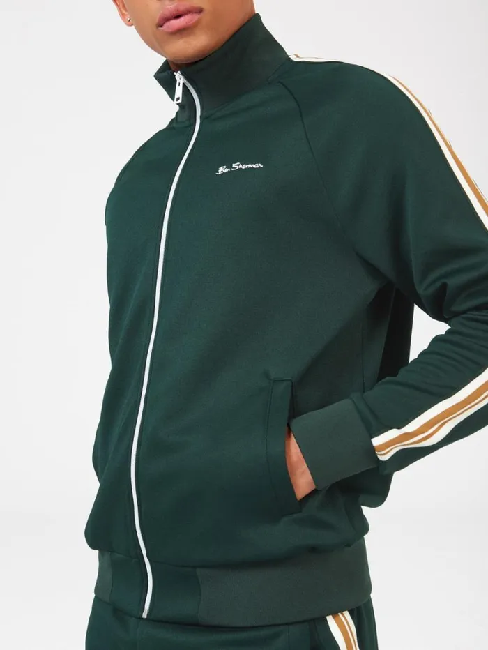 Men Ben Sherman Sweatshirts and Hoodies Signature House Taped Track Jacket 8211 Dark Green Men Ben Sherman Sweatshirts and Hoodies Signature House Taped Track Jacket 8211 Dark Green