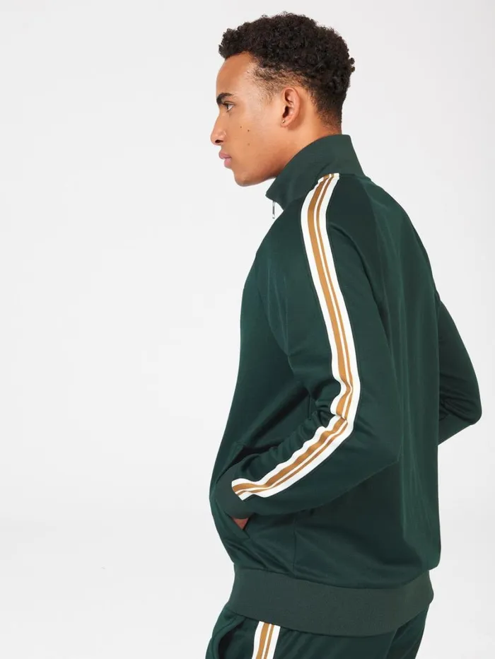 Men Ben Sherman Sweatshirts and Hoodies Signature House Taped Track Jacket 8211 Dark Green Men Ben Sherman Sweatshirts and Hoodies Signature House Taped Track Jacket 8211 Dark Green