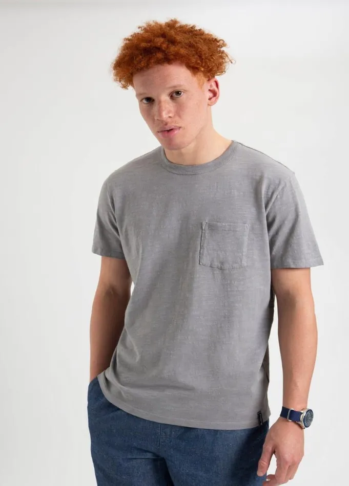 Men Ben Sherman TShirts and Graphic Tees Garment Dye Beatnik ShortSleeve TShirt 8211 Zinc