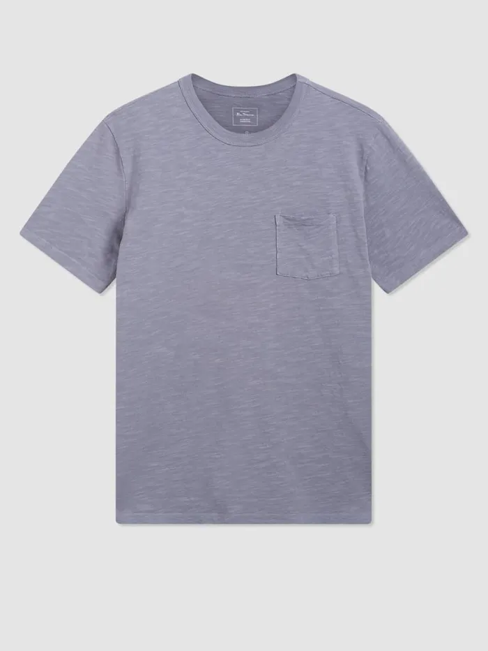 Men Ben Sherman TShirts and Graphic Tees Garment Dye Beatnik ShortSleeve TShirt 8211 Zinc