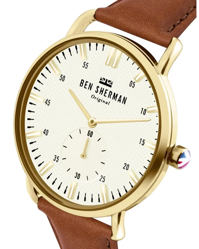 Men Ben Sherman Watches Brighton City Watch 8211 BrownWhiteGold