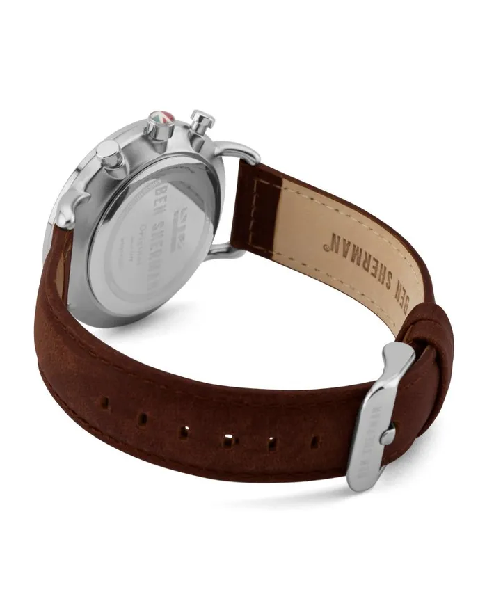 Men Ben Sherman Watches Portobello Military Watch 8211 BrownMatte BlackSilver