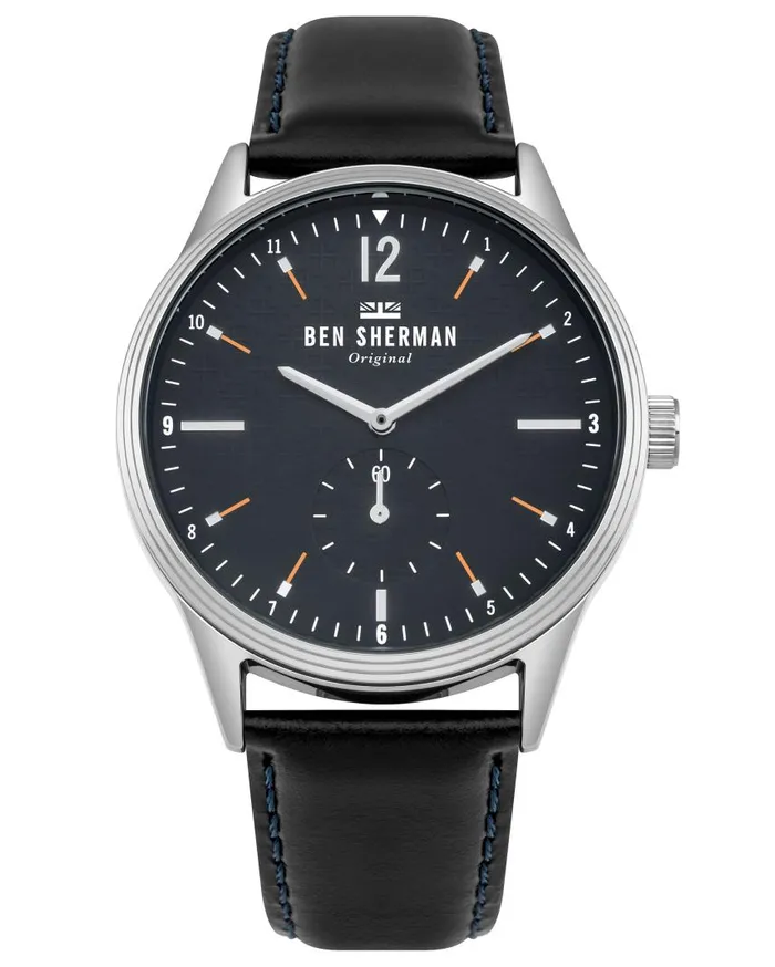 Men Ben Sherman Watches Spitalfields Vinyl Geo Watch 8211 BlackNavySilver