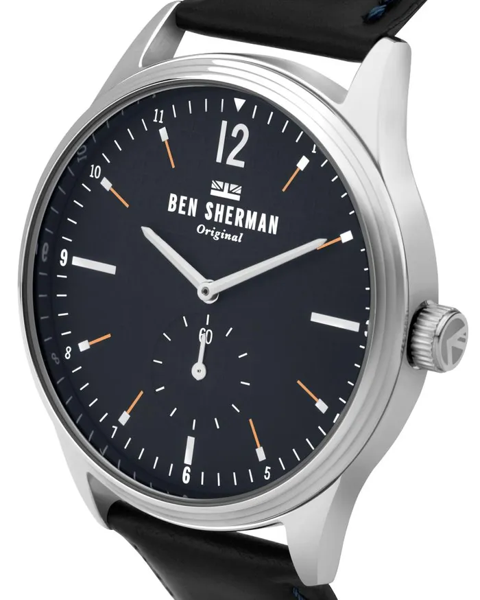 Men Ben Sherman Watches Spitalfields Vinyl Geo Watch 8211 BlackNavySilver