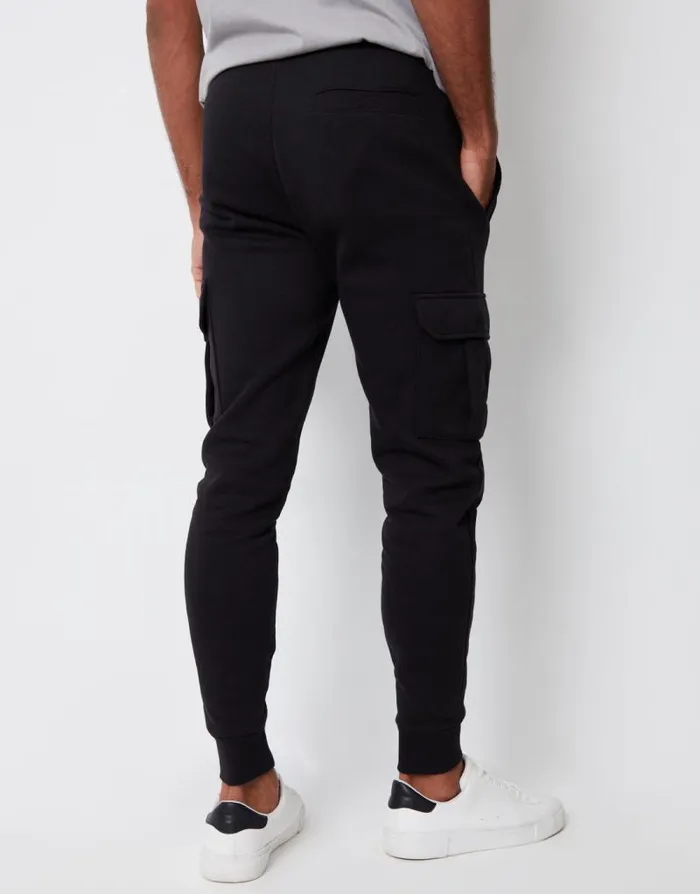 Men Black Cargo Style Joggers Threadbare Joggers Men Black Cargo Style Joggers Threadbare Joggers
