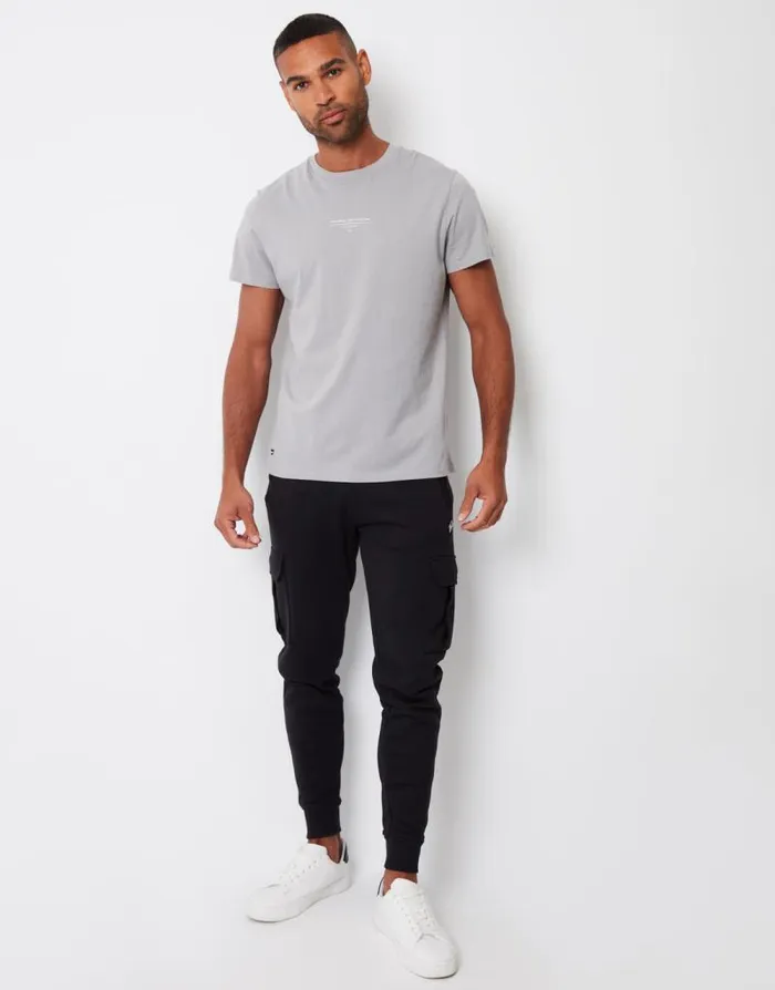 Men Black Cargo Style Joggers Threadbare Joggers Men Black Cargo Style Joggers Threadbare Joggers