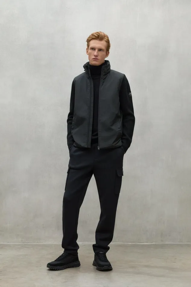 Men Black Tipa Jacket Ecoalf Knitwear