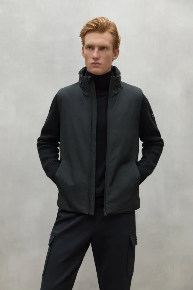 Men Black Tipa Jacket Ecoalf Knitwear