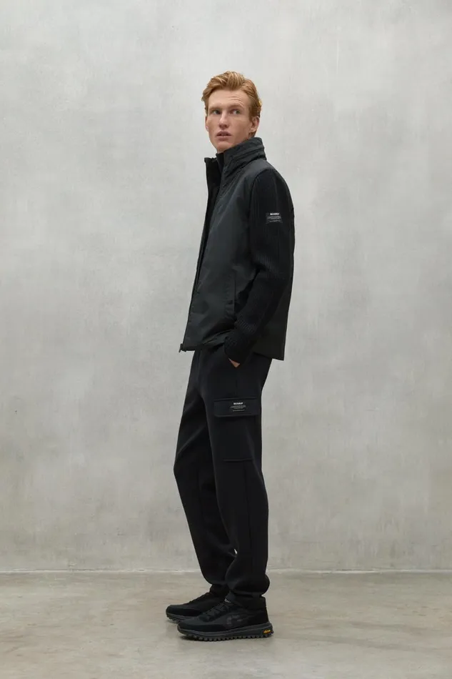Men Black Tipa Jacket Ecoalf Knitwear