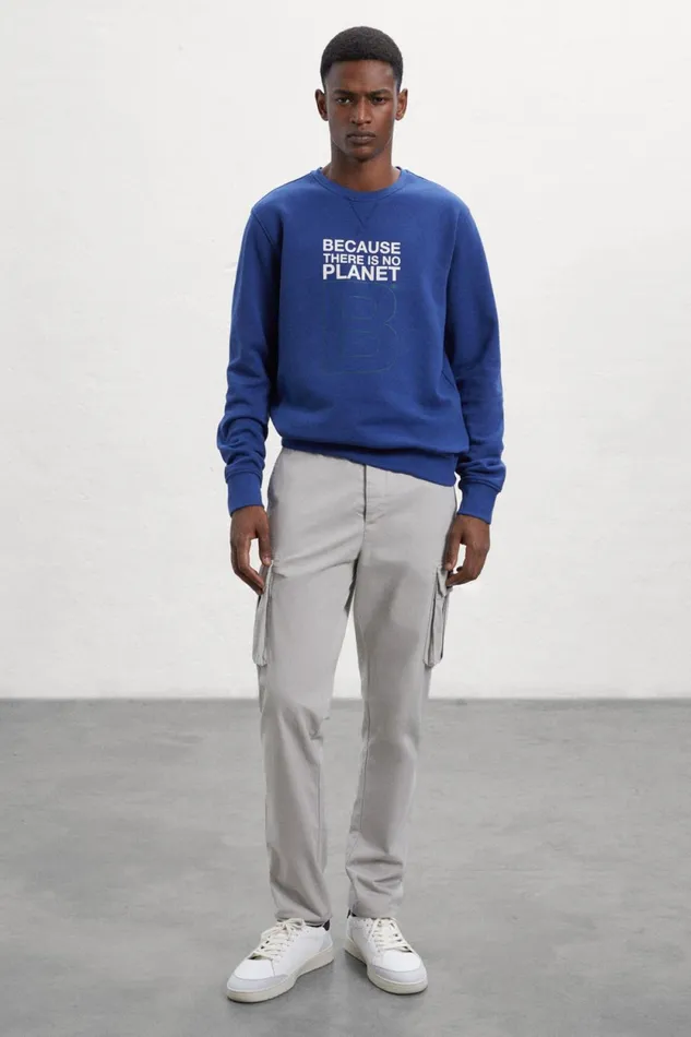 Men Blue Great B Sweatshirt Ecoalf Sweatshirts