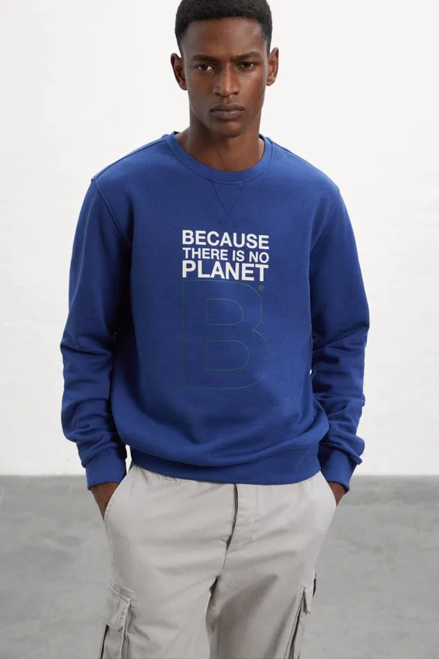 Men Blue Great B Sweatshirt Ecoalf Sweatshirts