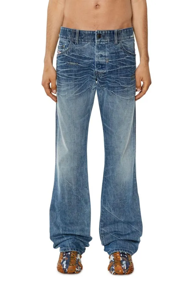 Men Bootcut Jeans DBackler 09i01 Medium Blue Diesel Bootcut Men Bootcut Jeans DBackler 09i01 Medium Blue Diesel Bootcut
