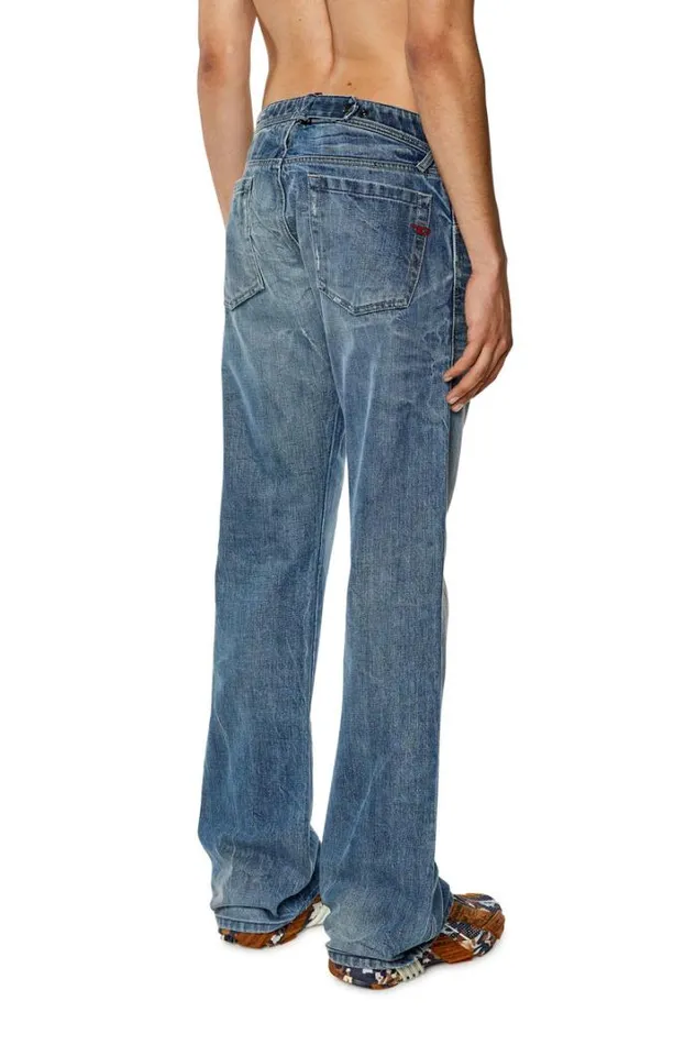 Men Bootcut Jeans DBackler 09i01 Medium Blue Diesel Bootcut Men Bootcut Jeans DBackler 09i01 Medium Blue Diesel Bootcut