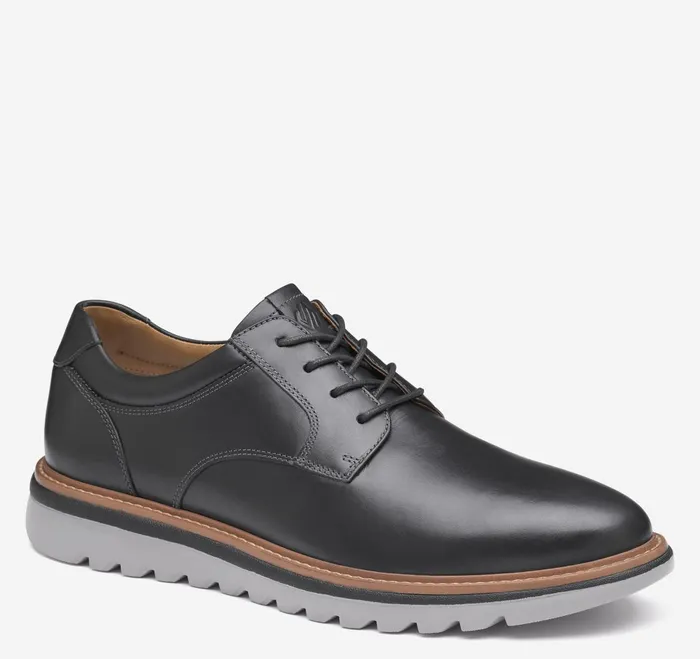 Men Braydon Plain Toe Black Full Grain JohnstonandMurphy LaceUps