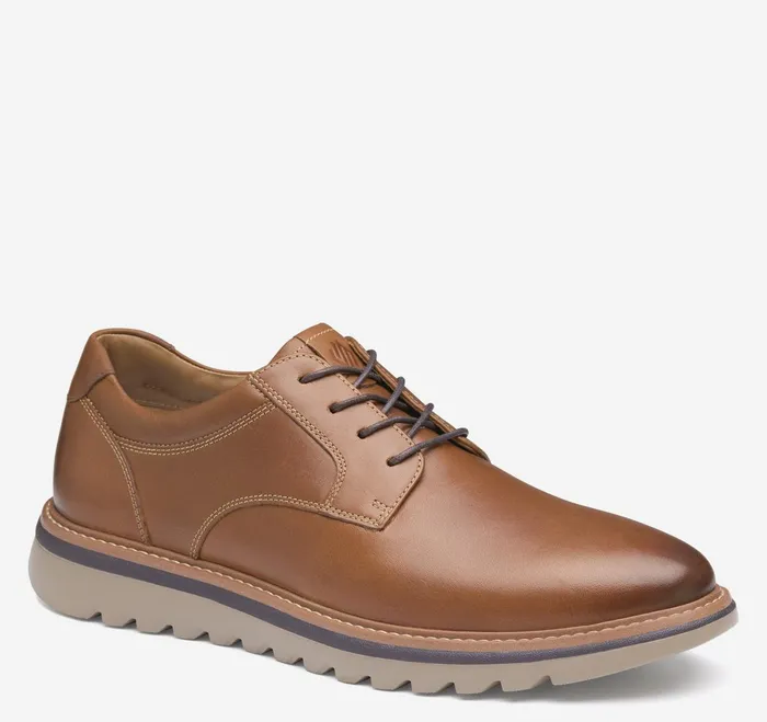 Men Braydon Plain Toe Tan Full Grain JohnstonandMurphy LaceUps