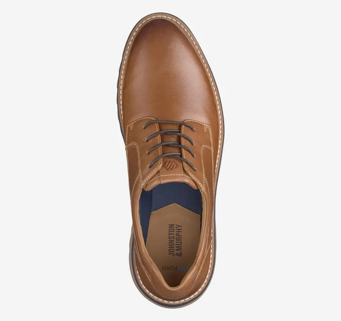 Men Braydon Plain Toe Tan Full Grain JohnstonandMurphy LaceUps Men Braydon Plain Toe Tan Full Grain JohnstonandMurphy LaceUps