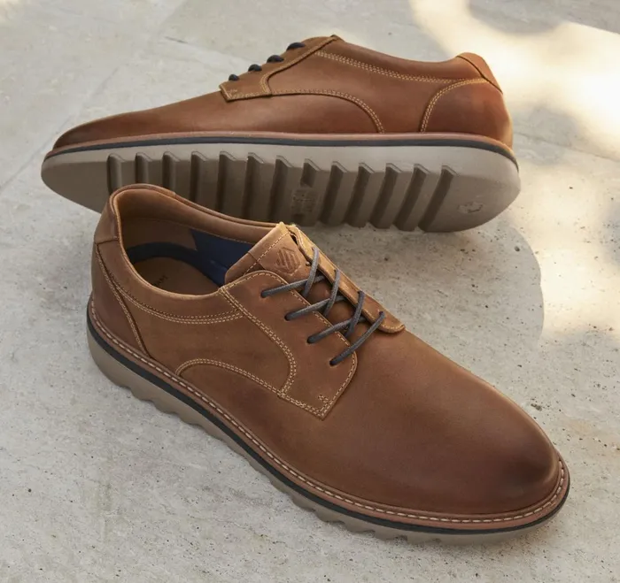 Men Braydon Plain Toe Tan Full Grain JohnstonandMurphy LaceUps Men Braydon Plain Toe Tan Full Grain JohnstonandMurphy LaceUps