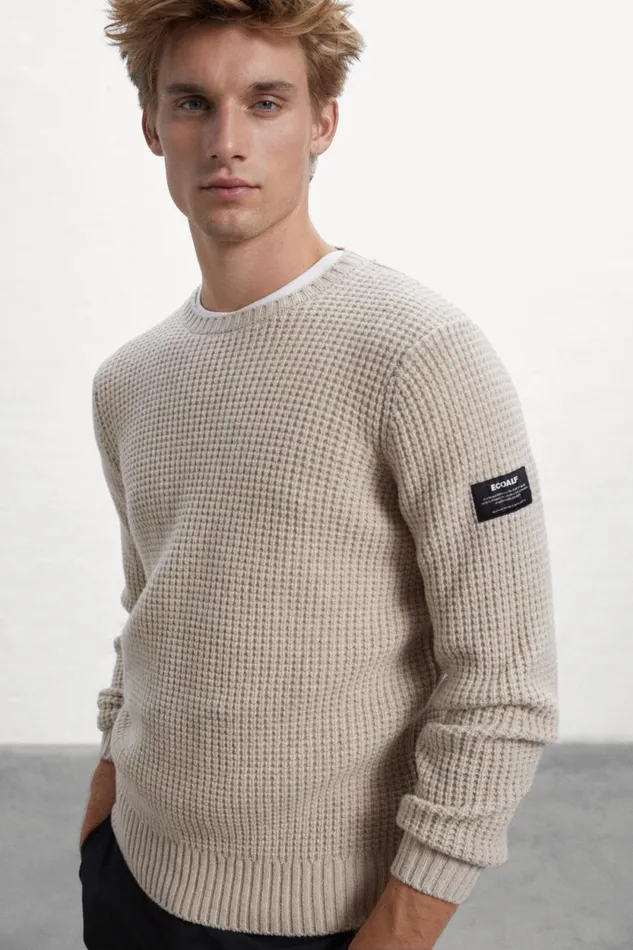Men Brown Mera Knitted Jumper Ecoalf Knitwear