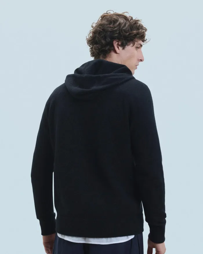 Men Cashmere Sweaters From Future Basic ZipUp Hoodie Black