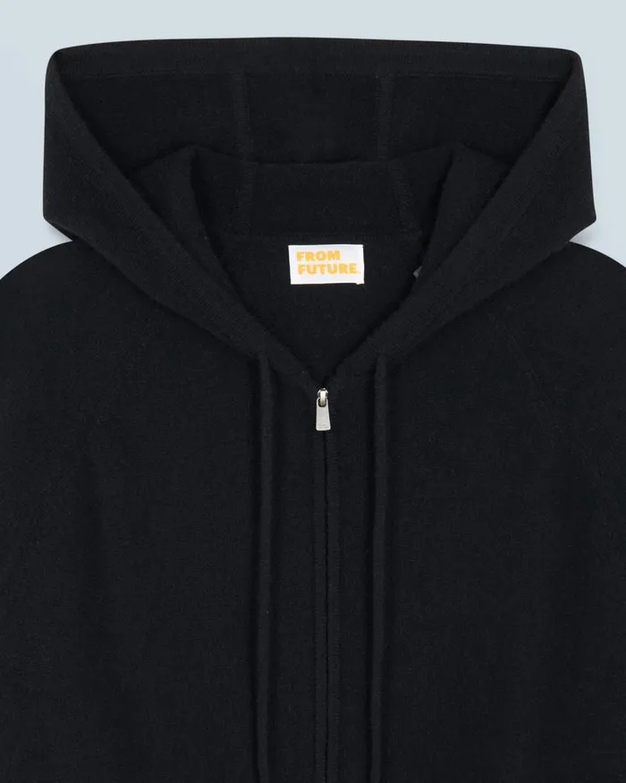 Men Cashmere Sweaters From Future Basic ZipUp Hoodie Black