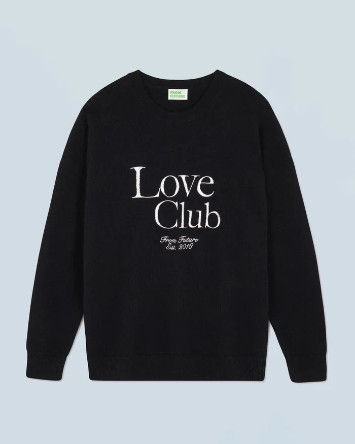 Men Cashmere Sweaters From Future Love Club Crewneck Sweater Black