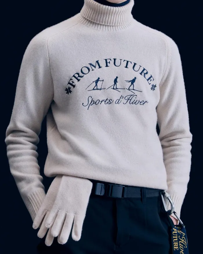 Men Cashmere Sweaters From Future Ski Club Turtleneck Sweater Sand