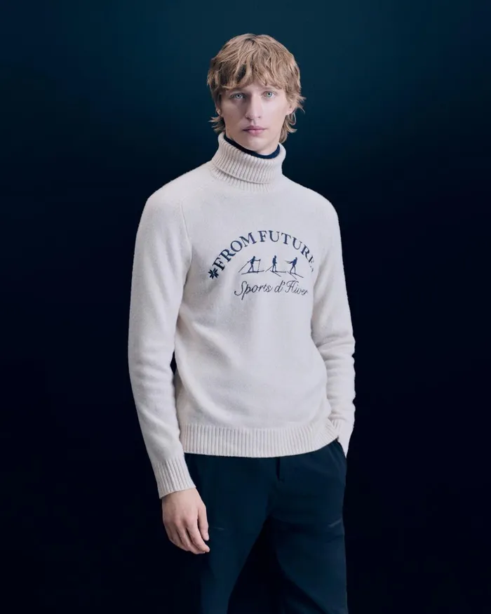 Men Cashmere Sweaters From Future Ski Club Turtleneck Sweater Sand
