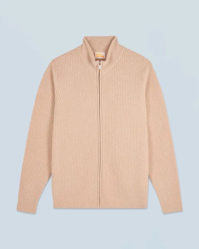 Men Cashmere Sweaters From Future Sweater Vest With Zipped Sides Beige