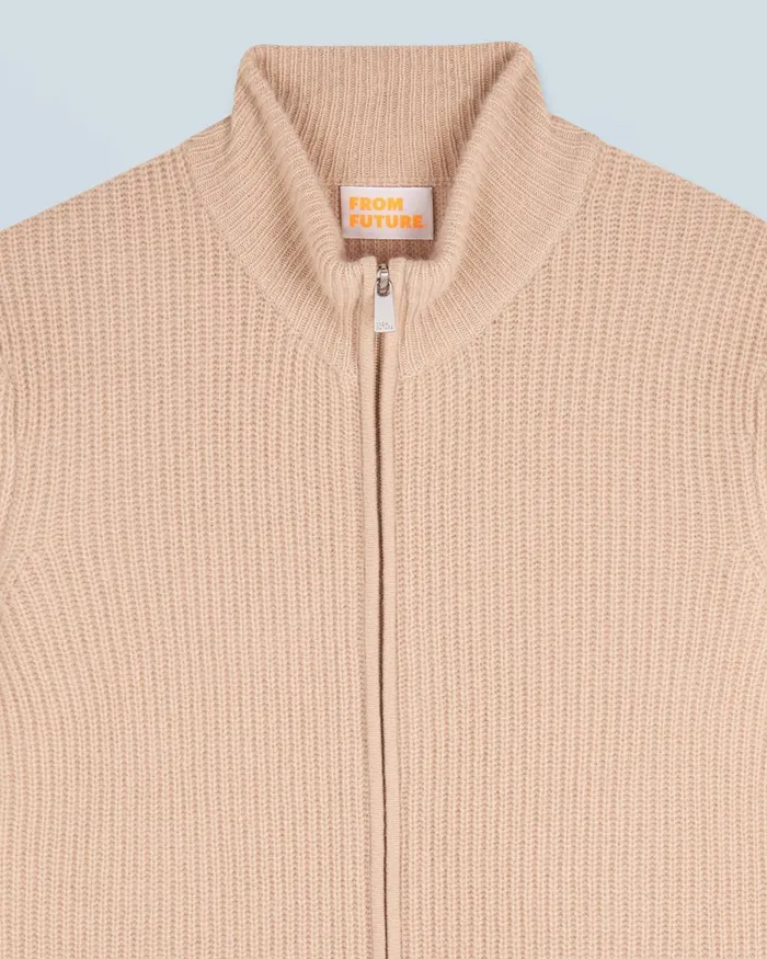 Men Cashmere Sweaters From Future Sweater Vest With Zipped Sides Beige